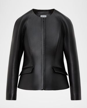 Loewe Leather Zip Jacket - Black