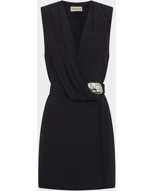 Nicholas Dorsie Sleeveless Draped Mini Dress - Black