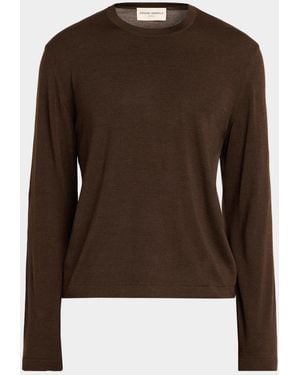 Officine Generale Apos;S Wool Knit Crewneck Sweater - Brown