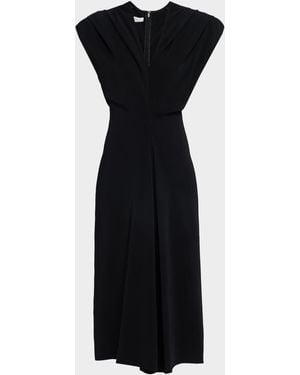 Co. Banana Cut Cap-Sleeve Midi Dress - Black