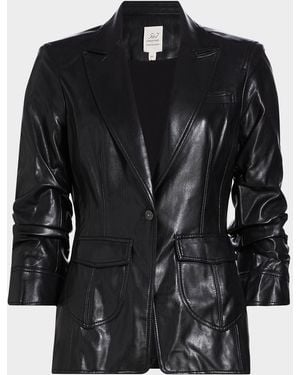 Likely Louisa Vegan Leather Scrunched Jacket - Black