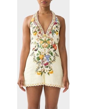 CAMILLA Va Va Vintage Halterneck Romper - White