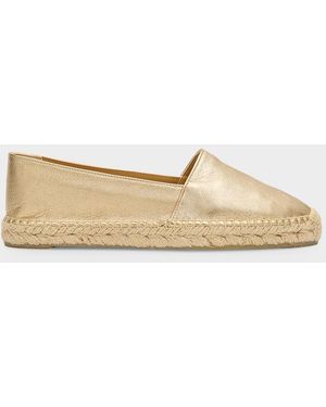 AGS X CASTANER Kenda Metallic Leather Espadrilles - White