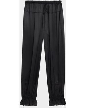 Ulla Johnson Camile Silk Drawstring Pants - Black