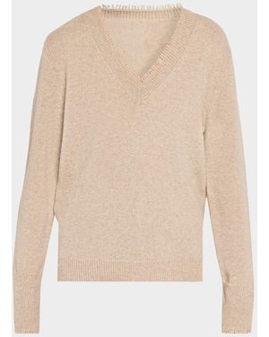 Kobi Halperin Dora Fringe-Trim Merino Wool Sweater - Natural