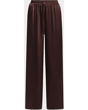 BCBGMAXAZRIA Amara Wide-Leg Charmeuse Pants - Purple