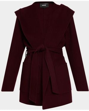 Mackage Paya Double-Face Wool Wrap Coat - Purple
