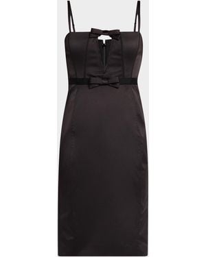 AKNVAS Carmen Sleeveless Satin Bow Dress - Black