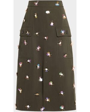 Ulla Johnson Rhodes Sequined Midi Skirt - Green
