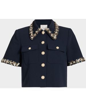 Cinq À Sept Aanya Sunflare Embellished Jacket - Blue