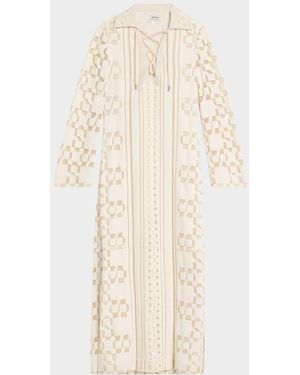Jonathan Simkhai Wiliama Lace-Up Maxi Dress - Natural