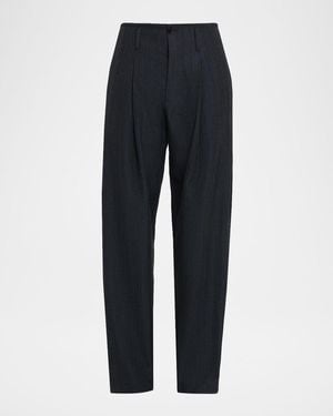 IRO Barissa Wide-Leg Herringbone Pants - Blue