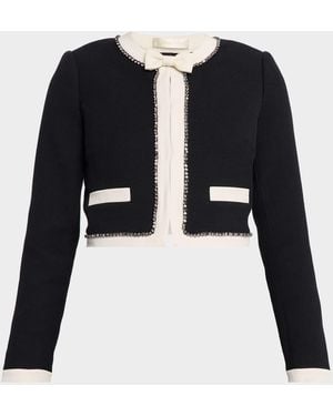 LoveShackFancy Ralphette Embellished Bow Jacket - Black