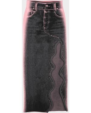 Ph5 Lily Wavy Denim Maxi Skirt - Black