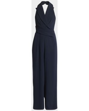 Talbot Runhof Liaison2 Sleeveless Wide-Leg Jumpsuit - Blue
