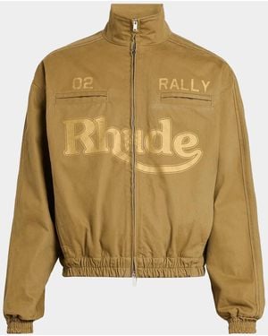 Rhude Rally Logo Track Jacket - Green