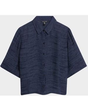 Eileen Fisher Lightweight Button-Down Shirt - Blue