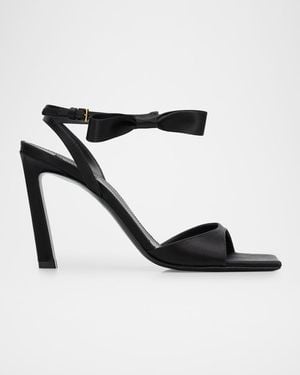 Givenchy 95Mm Naked Satin Ankle-Strap Sandals - Black