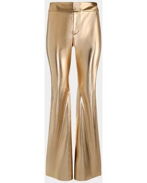 Alice + Olivia Andrew Faux-Leather Boot-Cut Pants - Natural