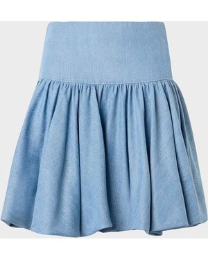 Akris Punto Denim Balloon Mini Skirt - Blue