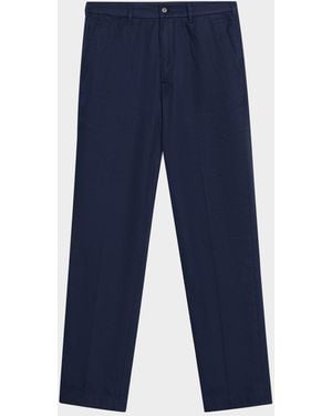 dunhill Cotton Gabardine Tailored Chino Pants - Blue
