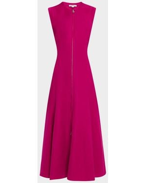Argent Cornelia Viscose-Linen Twill Midi Dress - Pink