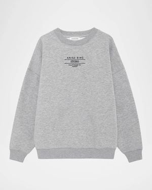 Anine Bing Miles Studio Cotton-Blend Sweatshirt - Gray