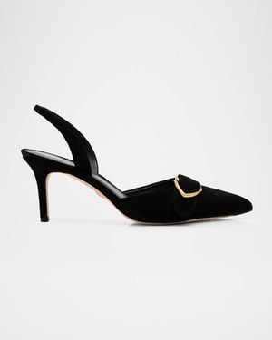Veronica Beard Loralyn Suede Slingback Pumps - Black