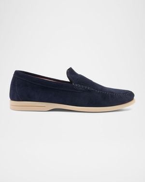 Bally Switz Moc Suede Moccasins - Blue