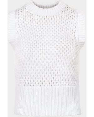 Smythe Mesh Knit Sweater Vest - White