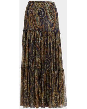 Etro Long Silk Paisley Skirt - Multicolor