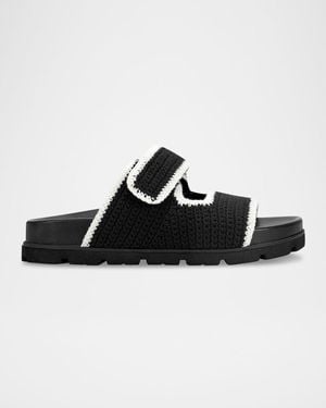 Marc Fisher Brinley Crochet Grip Sporty Slide Sandals - Black