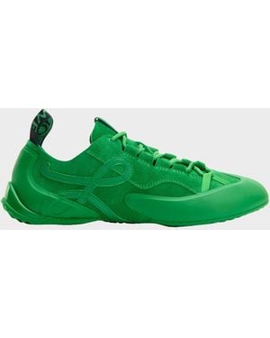 Loewe Grip Suede Low-Top Sneakers - Green