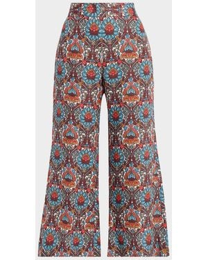 Smythe Cropped Side-Zip Pants - Red