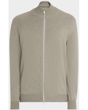 Brunello Cucinelli Cashmere Knit Full-Zip Sweater - Green