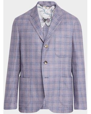 Etro Apos;S Silk-Wool Check Sport Coat - Purple