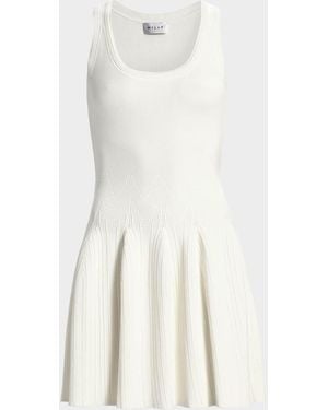 MILLY Marea Rib-Knit A-Line Mini Dress - White