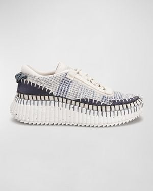Chloé Nama Stitch Walking Sneakers - Metallic