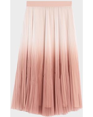 Peserico Pleated Ombre Midi Skirt - Pink