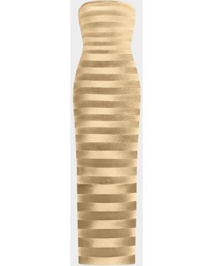 Hervé Léger The Nia Strapless Bandage Gown - Metallic