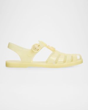 Gucci Gg Glossy Jelly Fisherman Sandals - Metallic