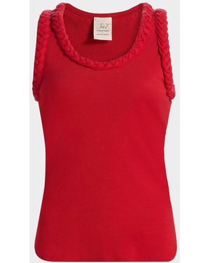 Likely Braided Stretch-Cotton Tank - Red
