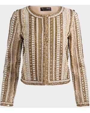 Alice + Olivia Kidman Embellished Jacket - Natural