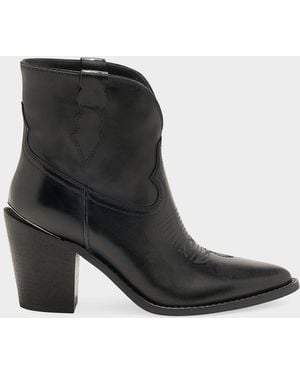 Partow 90Mm Marge Shiny Leather Ankle Boots - Black
