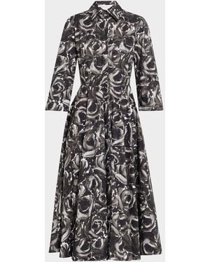 Michael Kors Floral-Print Cotton Midi Shirtdress - Multicolor