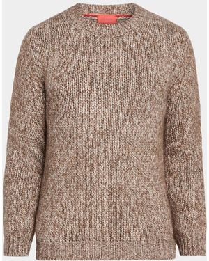 Isaia Apos;S Melange Wool-Cashmere Knit Sweater - Brown