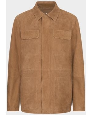 Stefano Ricci Apos;S Suede Full-Zip Field Jacket - Brown
