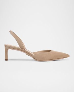Veronica Beard Caroline Suede Slingback Pumps - Natural