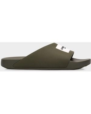 Givenchy Apos;S Label Slide Flat Rubber Sandals - Green
