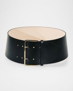 DEHANCHE Portia Wide Leather Belt - Black